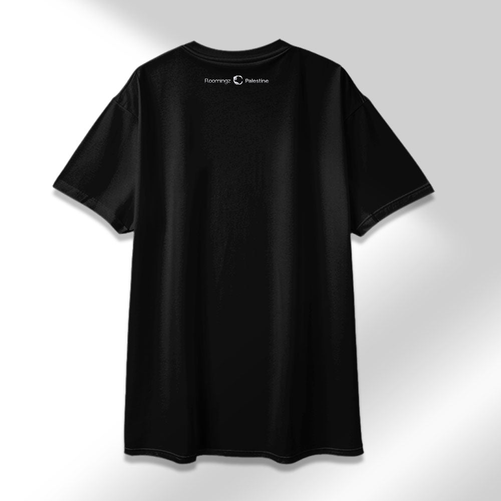 Palestine Melon Map - oversized black t-shirt
