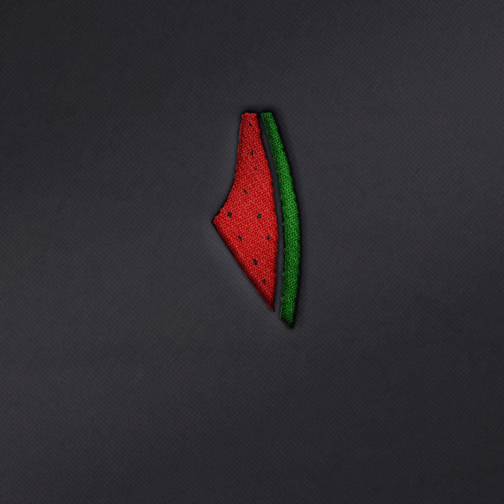 Palestine Melon Map - Abstract Palestine Map Embroidered Woman’s T-shirt Dress Black