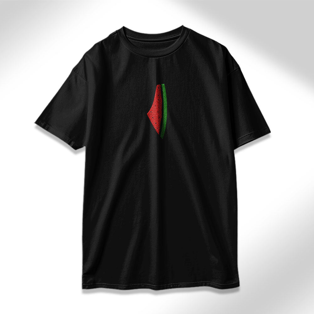 Palestine Melon Map - oversized black t-shirt