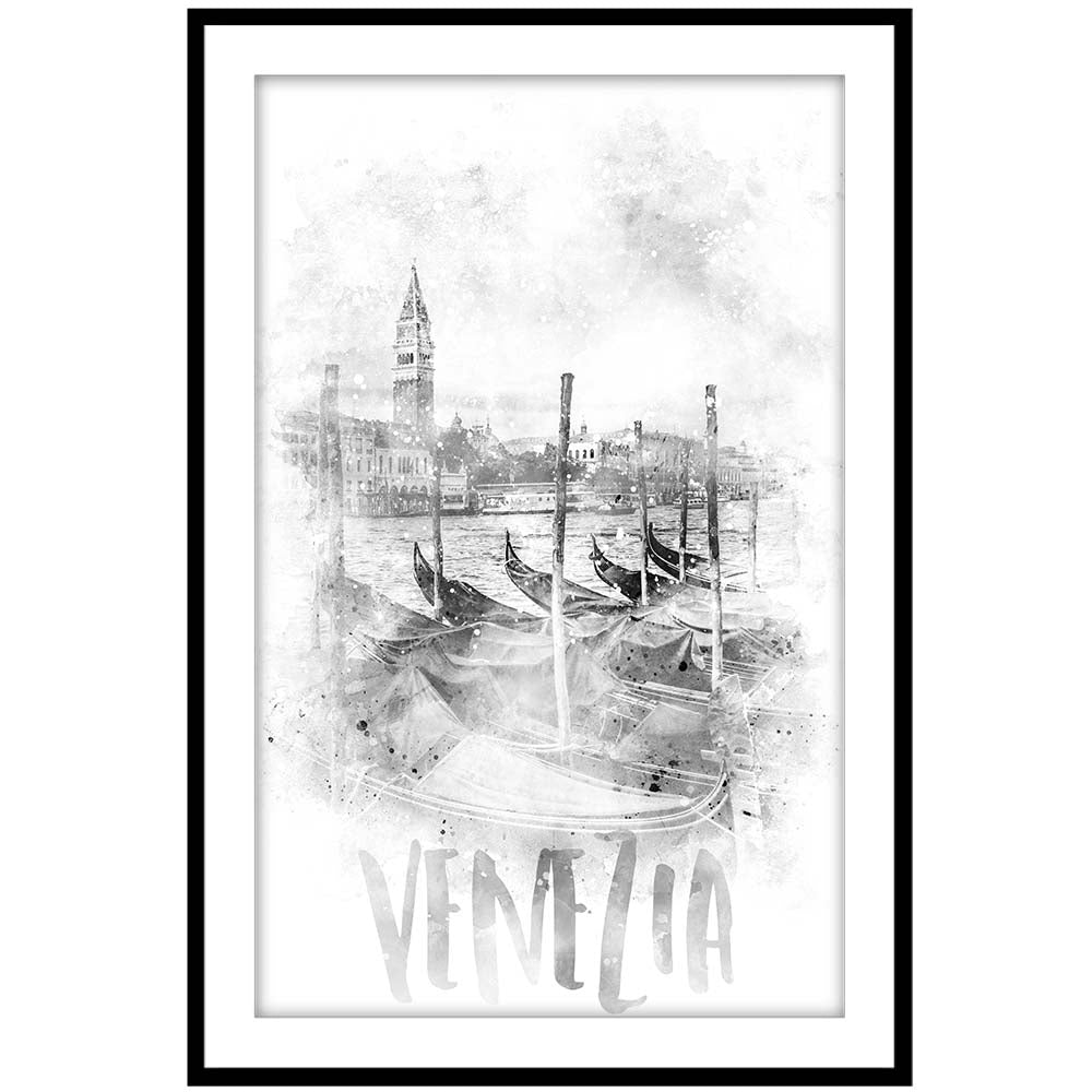 Monochrome Art CANAL GRANDE - watercolor
