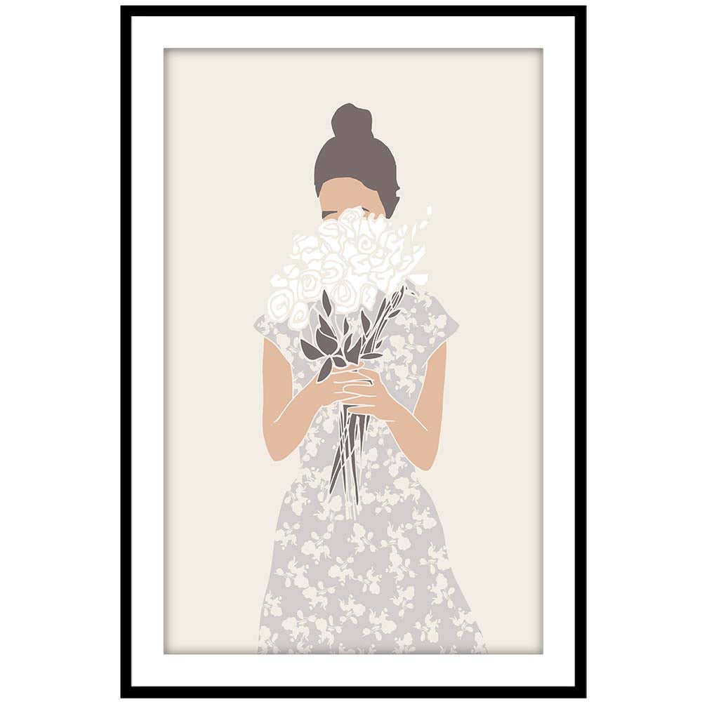 Girl with Flower Bouquet