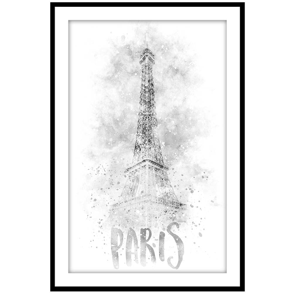 Monochrome Art EIFFEL TOWER - watercolor
