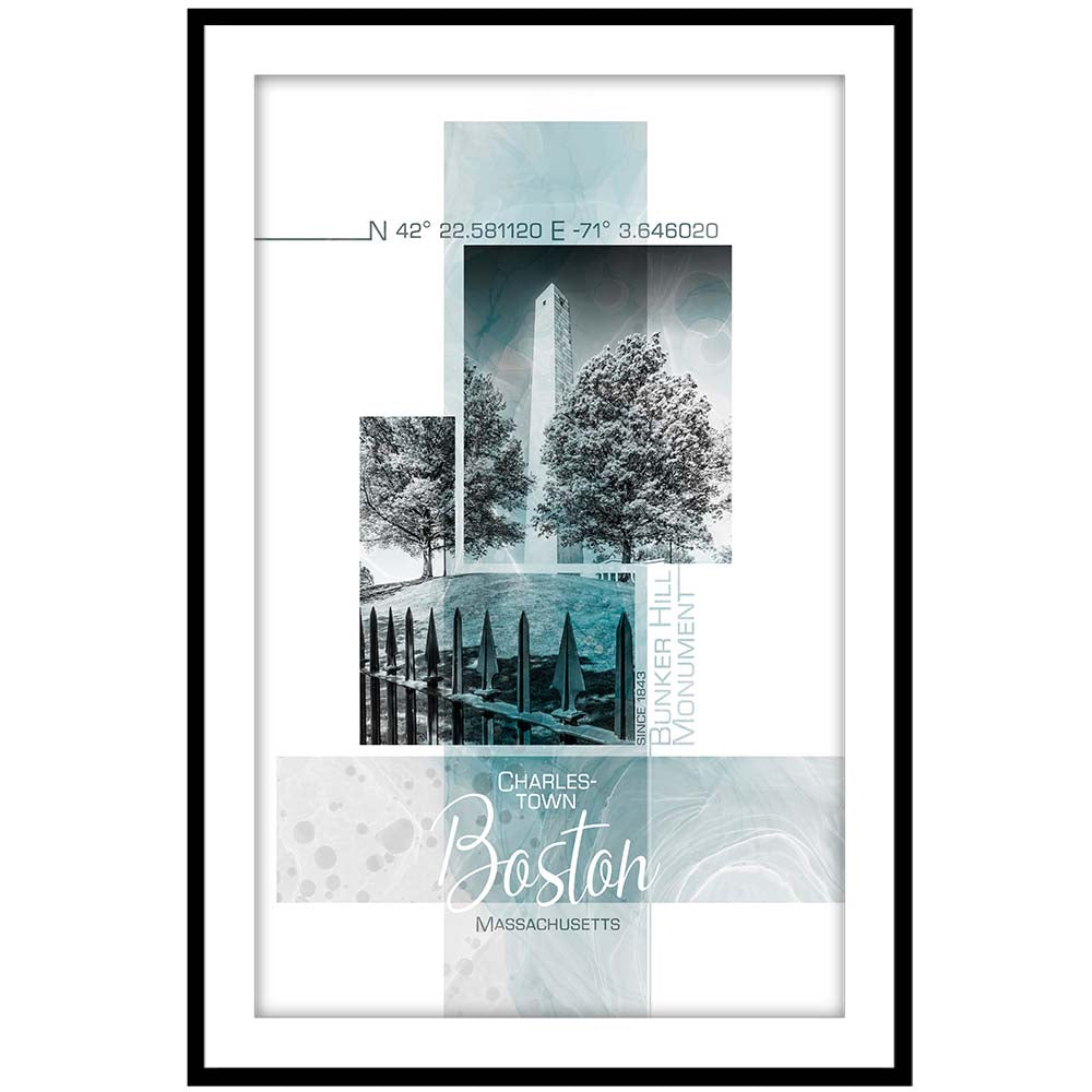 Poster Art BOSTON Bunker Hill Monument