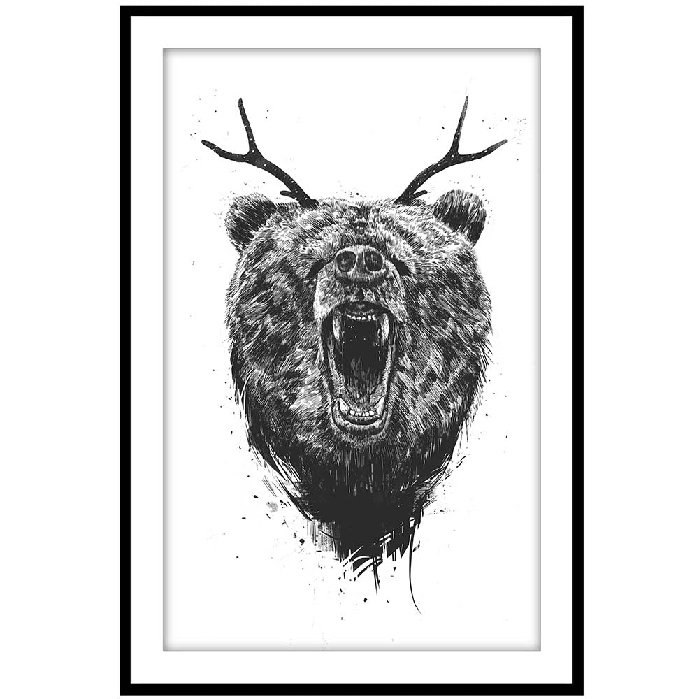 Angry Bear With Antlers