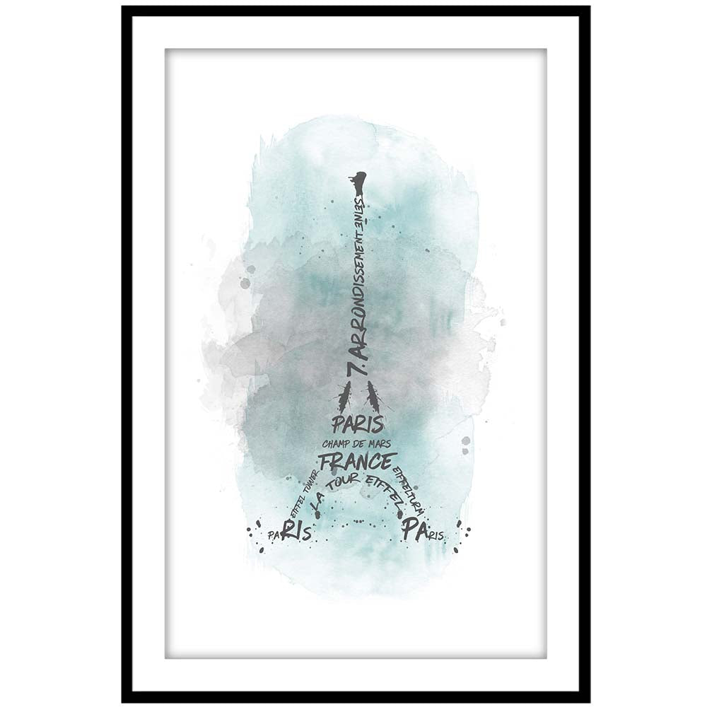 Watercolor Art Eiffel Tower