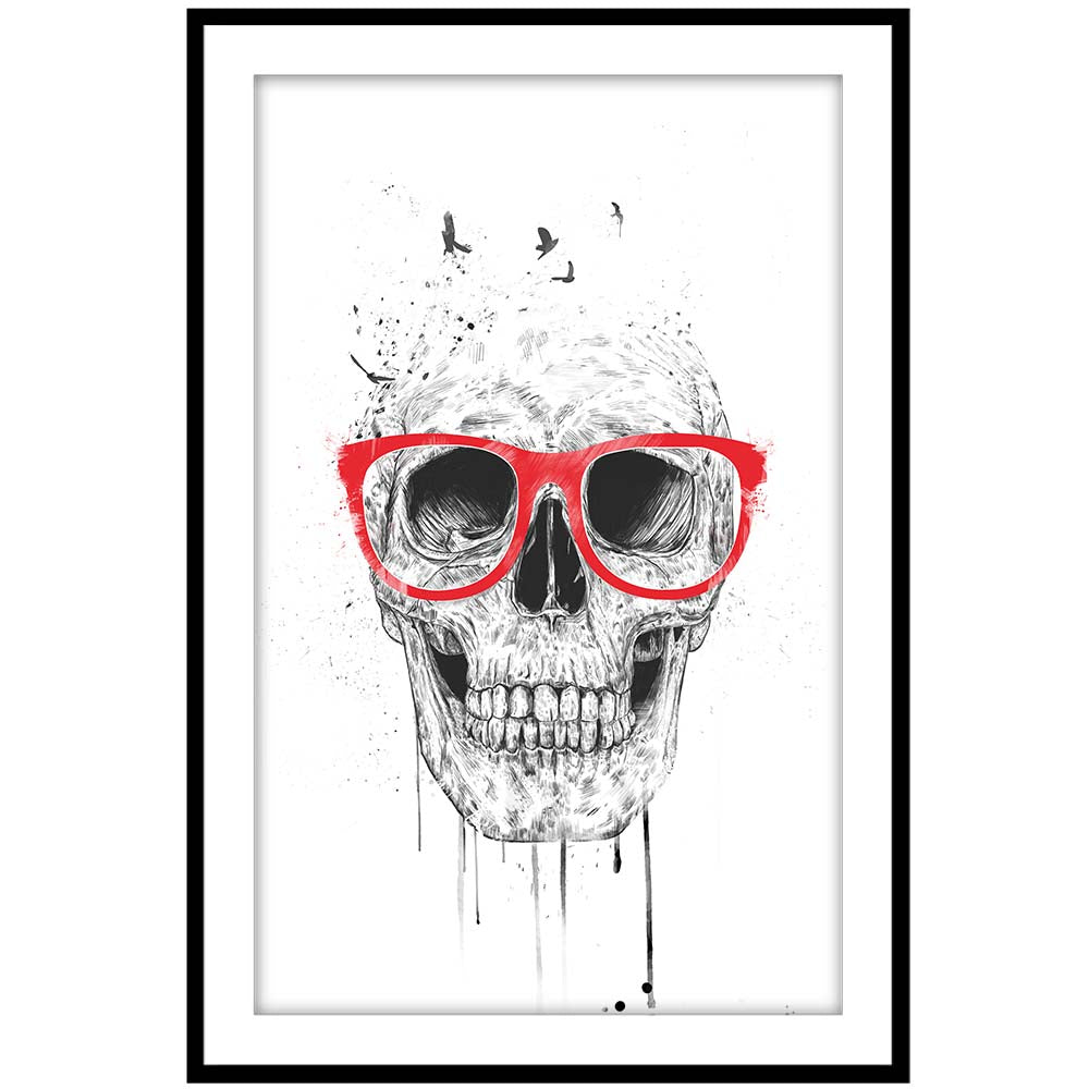 Skull With Red Glasses