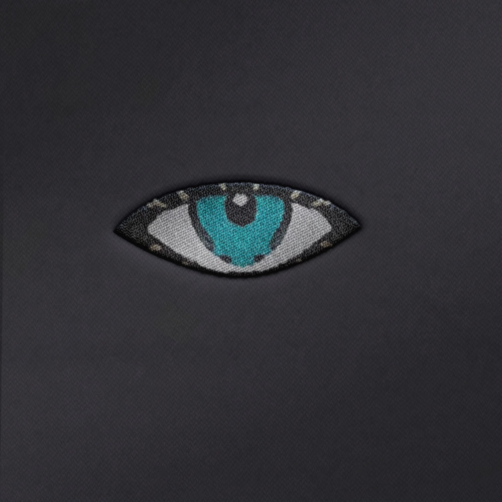 Native Glamour - Women’s Black T-Shirt Dress with Eye Embroidery on Front & Graphic Print on Back