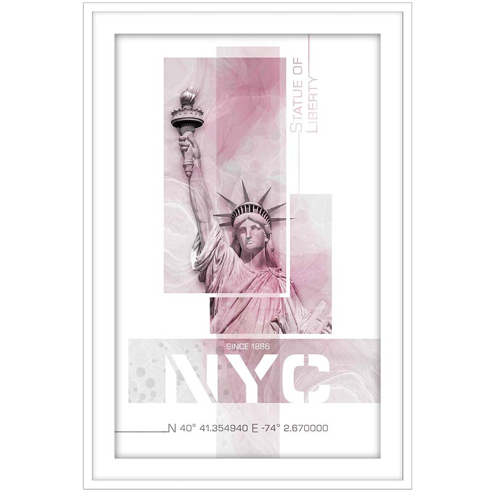 Poster Art NYC Statue of Liberty - pink marble