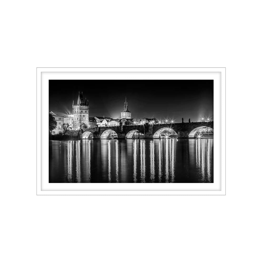 Night impression of Charles Bridge in Prague