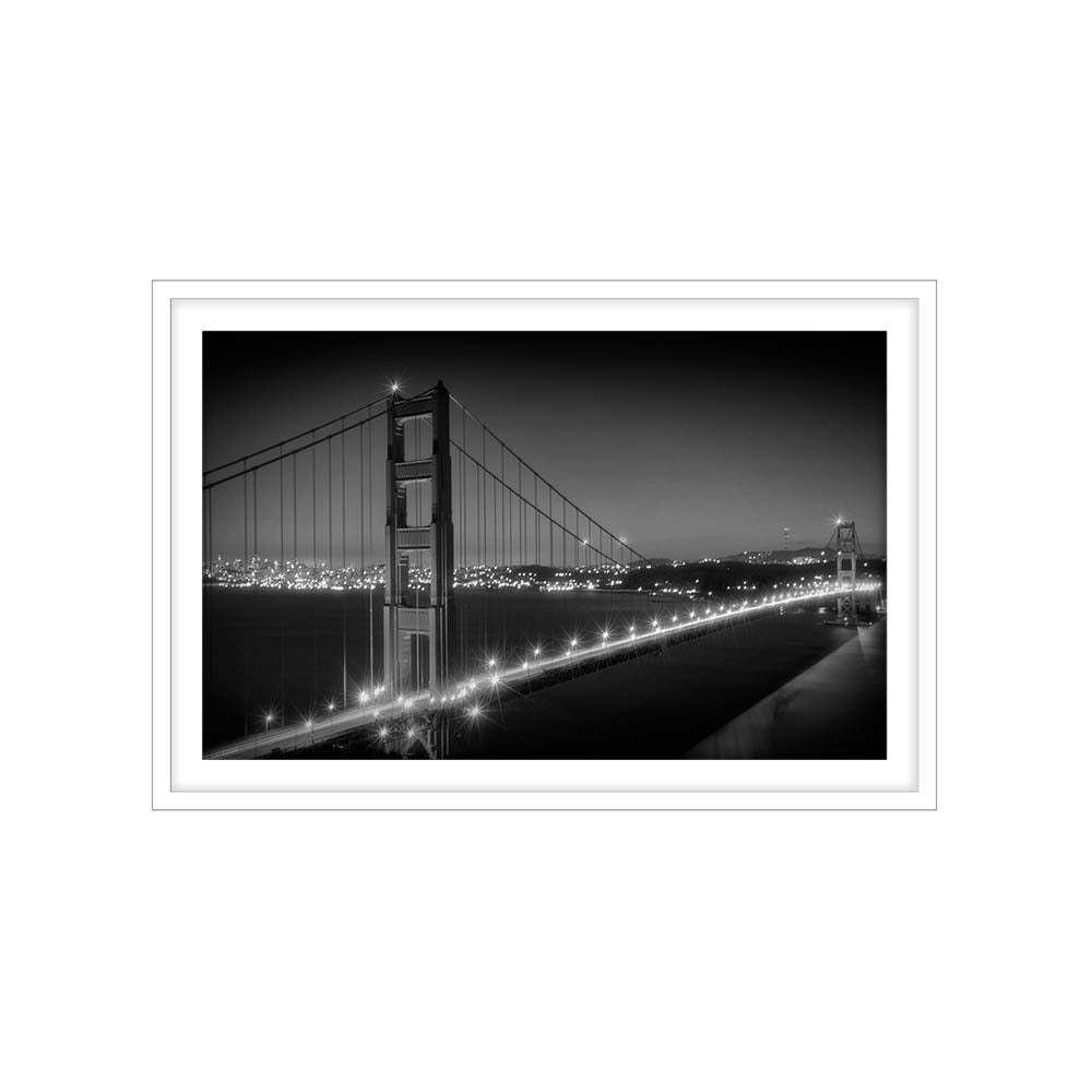 Monochrome Cityscape of Golden Gate Bridge