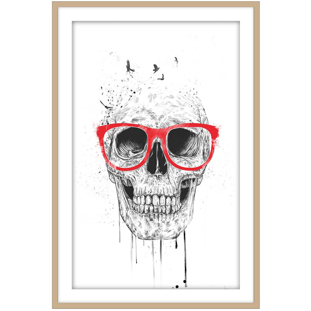Skull With Red Glasses