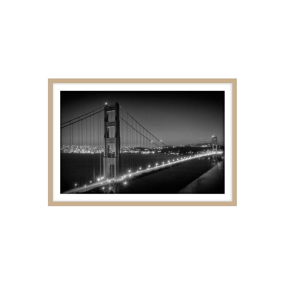 Monochrome Cityscape of Golden Gate Bridge