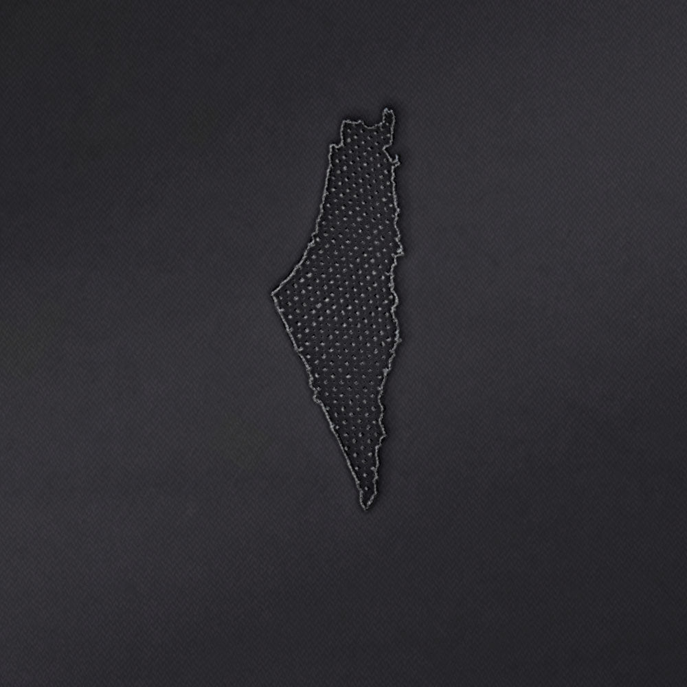 Free The Boundaries - Palestine Map Front Embroidered Woman’s T-shirt Dress Black/White