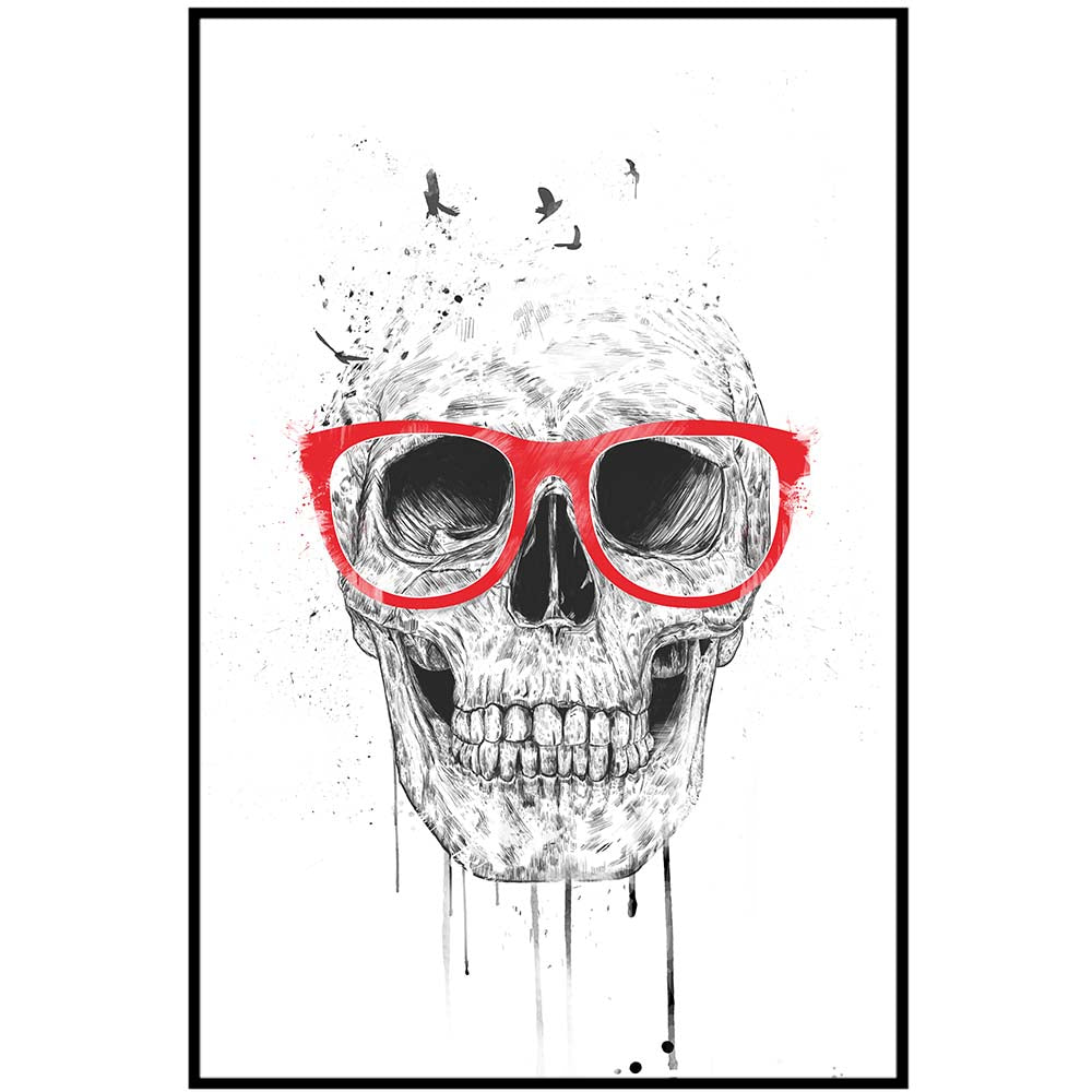 Skull With Red Glasses