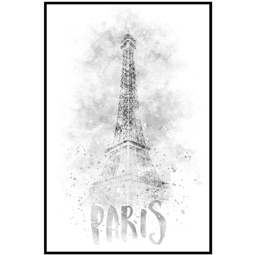 Monochrome Art EIFFEL TOWER - watercolor