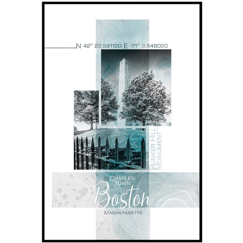 Poster Art BOSTON Bunker Hill Monument