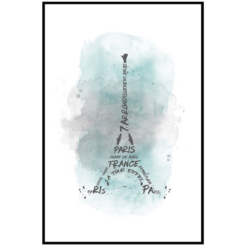 Watercolor Art Eiffel Tower