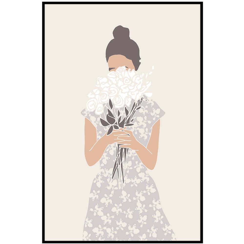 Girl with Flower Bouquet