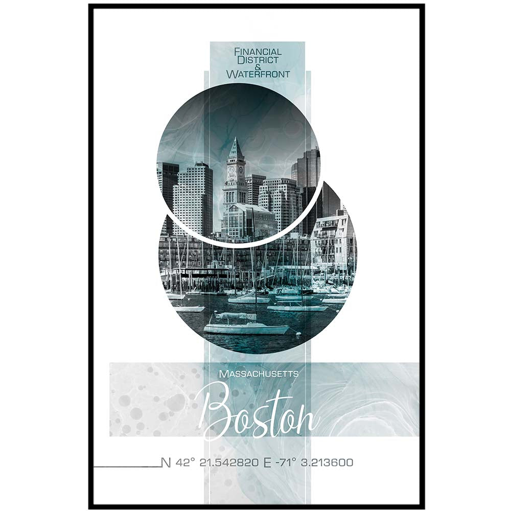 Poster Art BOSTON Waterfront