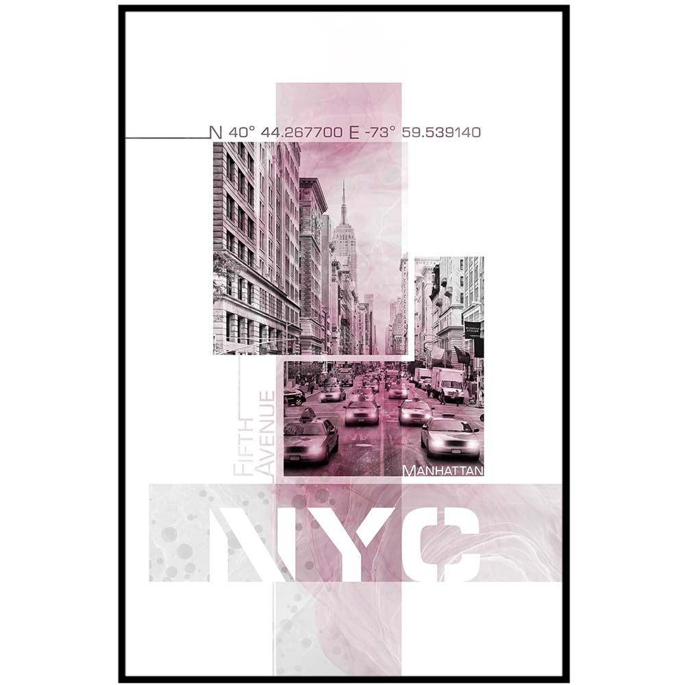 Poster Art NYC Fifth Avenue Traffic