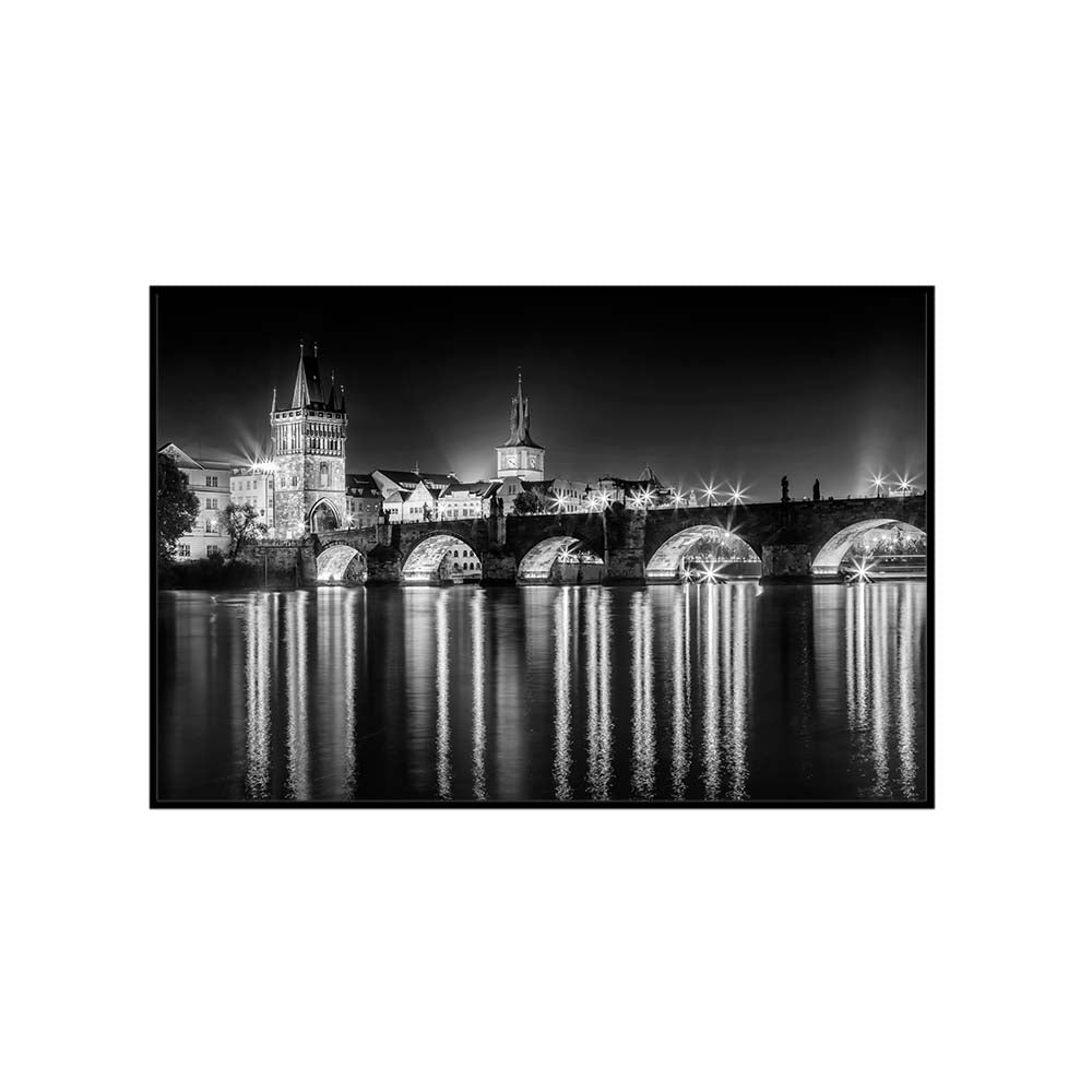 Night impression of Charles Bridge in Prague