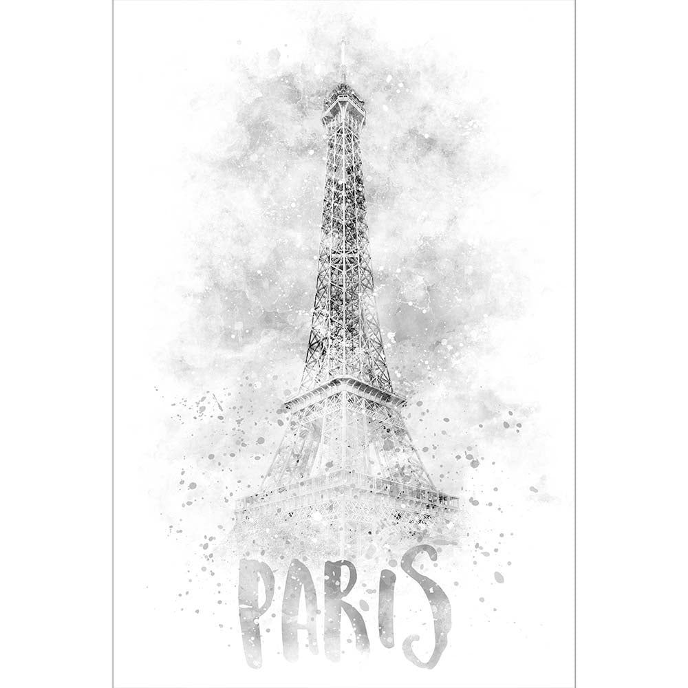 Monochrome Art EIFFEL TOWER - watercolor