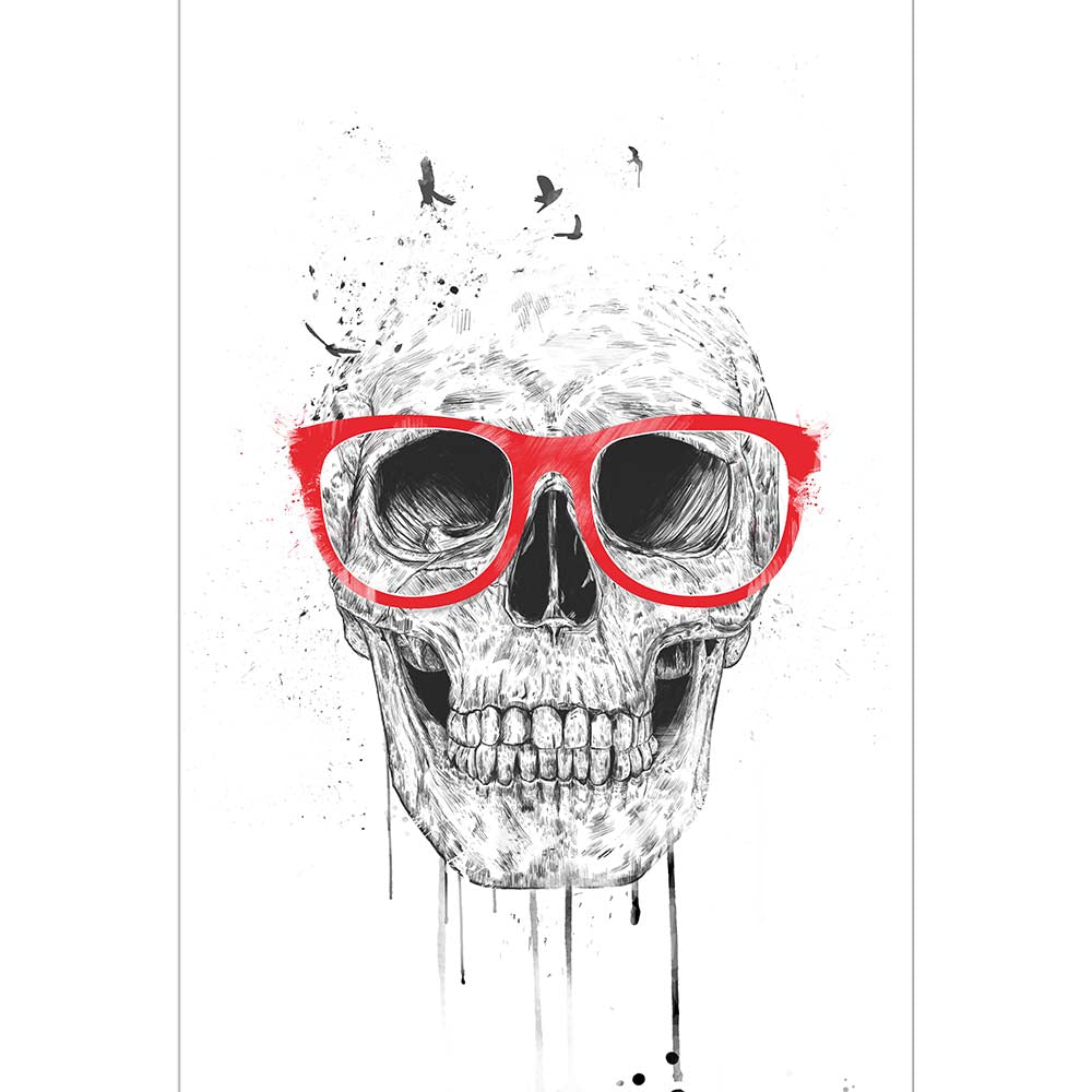 Skull With Red Glasses