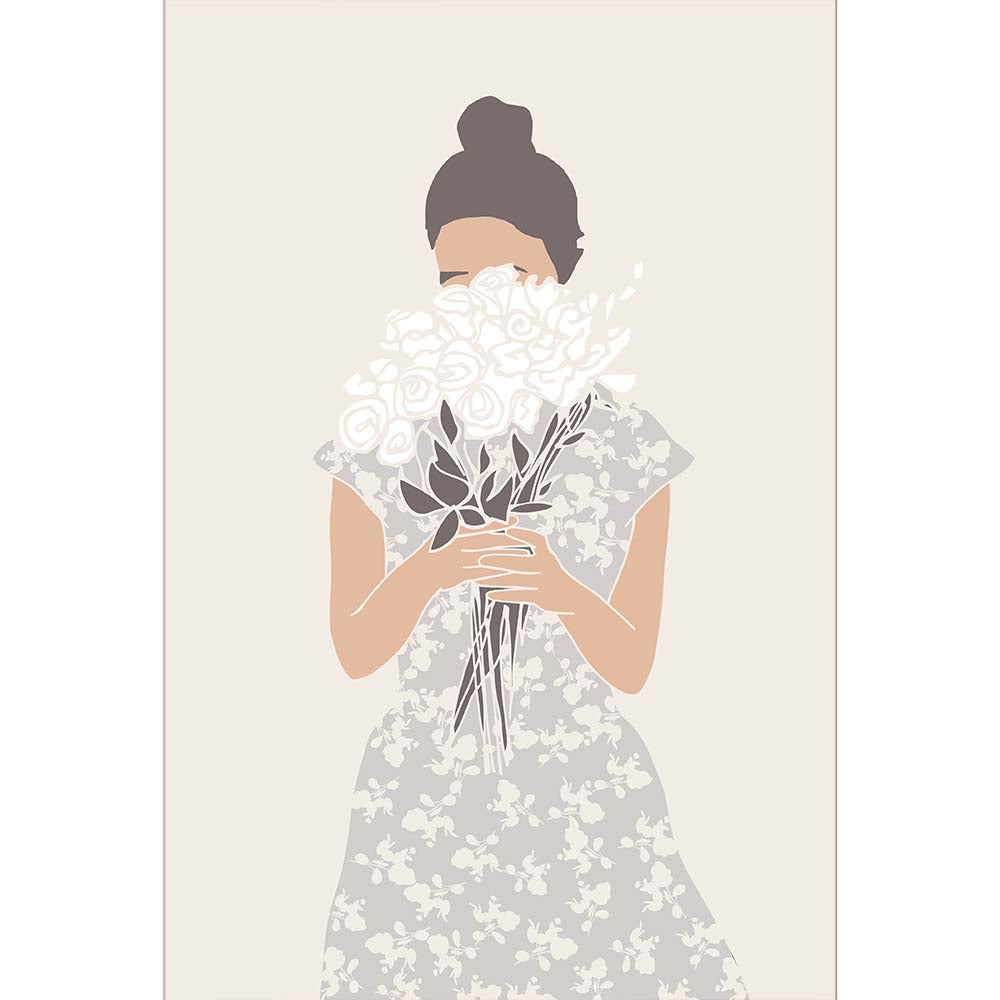 Girl with Flower Bouquet