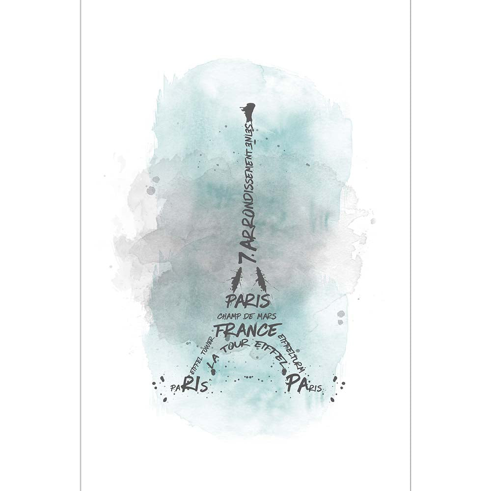 Watercolor Art Eiffel Tower