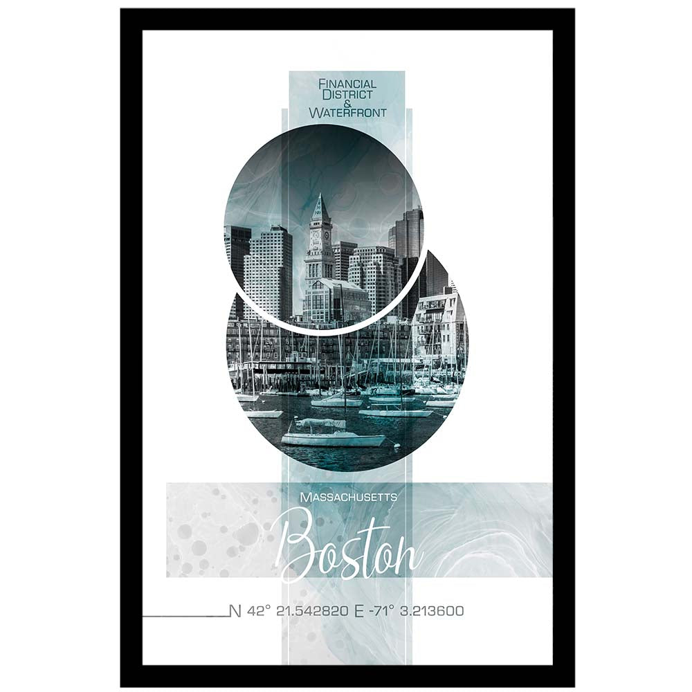 Poster Art BOSTON Waterfront