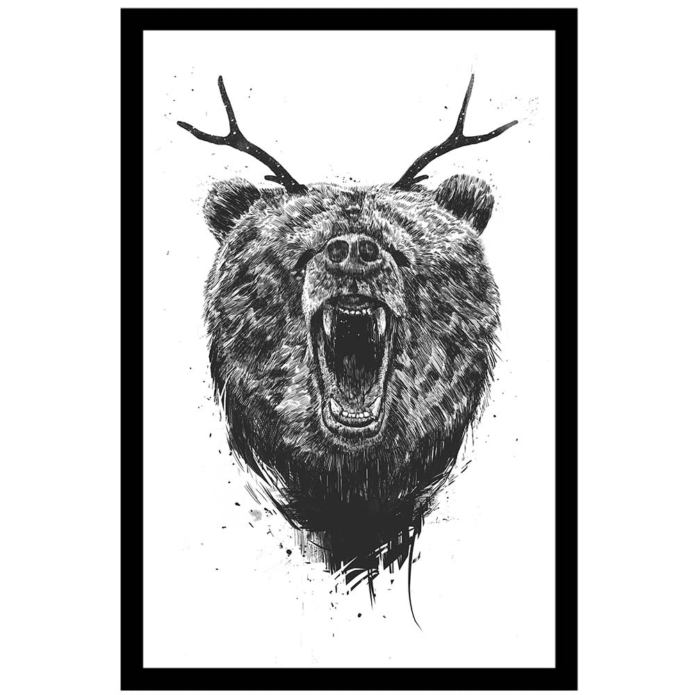 Angry Bear With Antlers