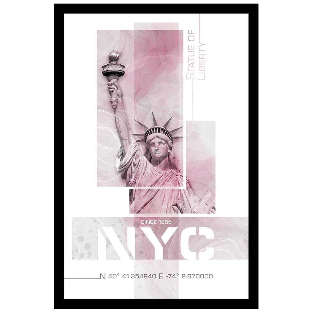 Poster Art NYC Statue of Liberty - pink marble