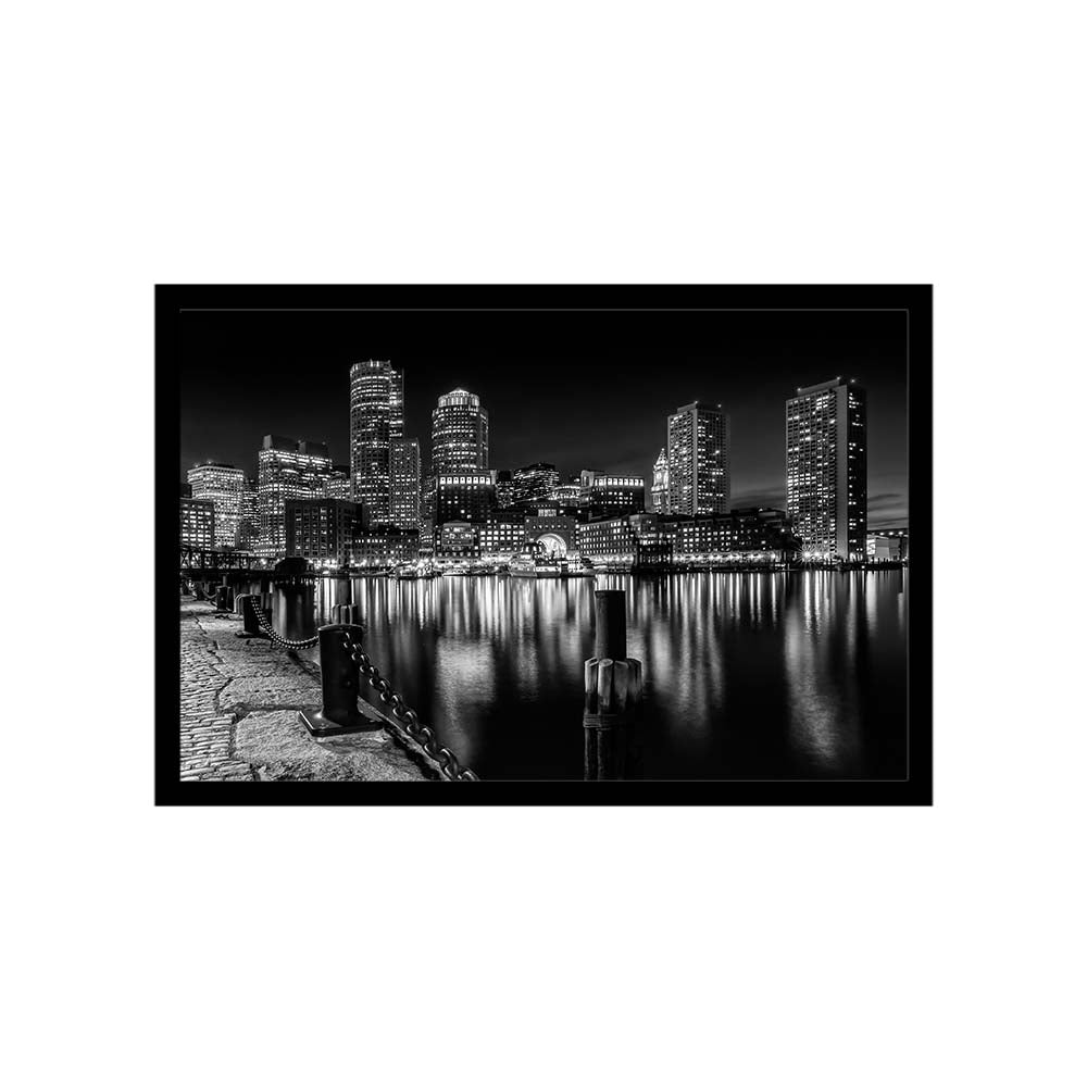 Boston Fan Pier Park & Skyline at night
