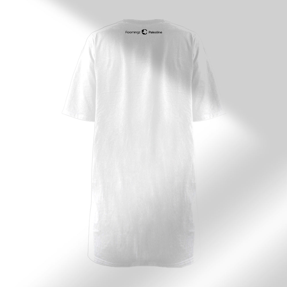 Battiikh - Watermelon Embroidered Woman’s T-shirt Dress White