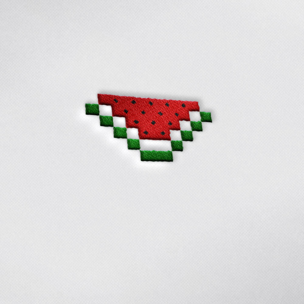 Battiikh - Watermelon Embroidered Woman’s T-shirt Dress White