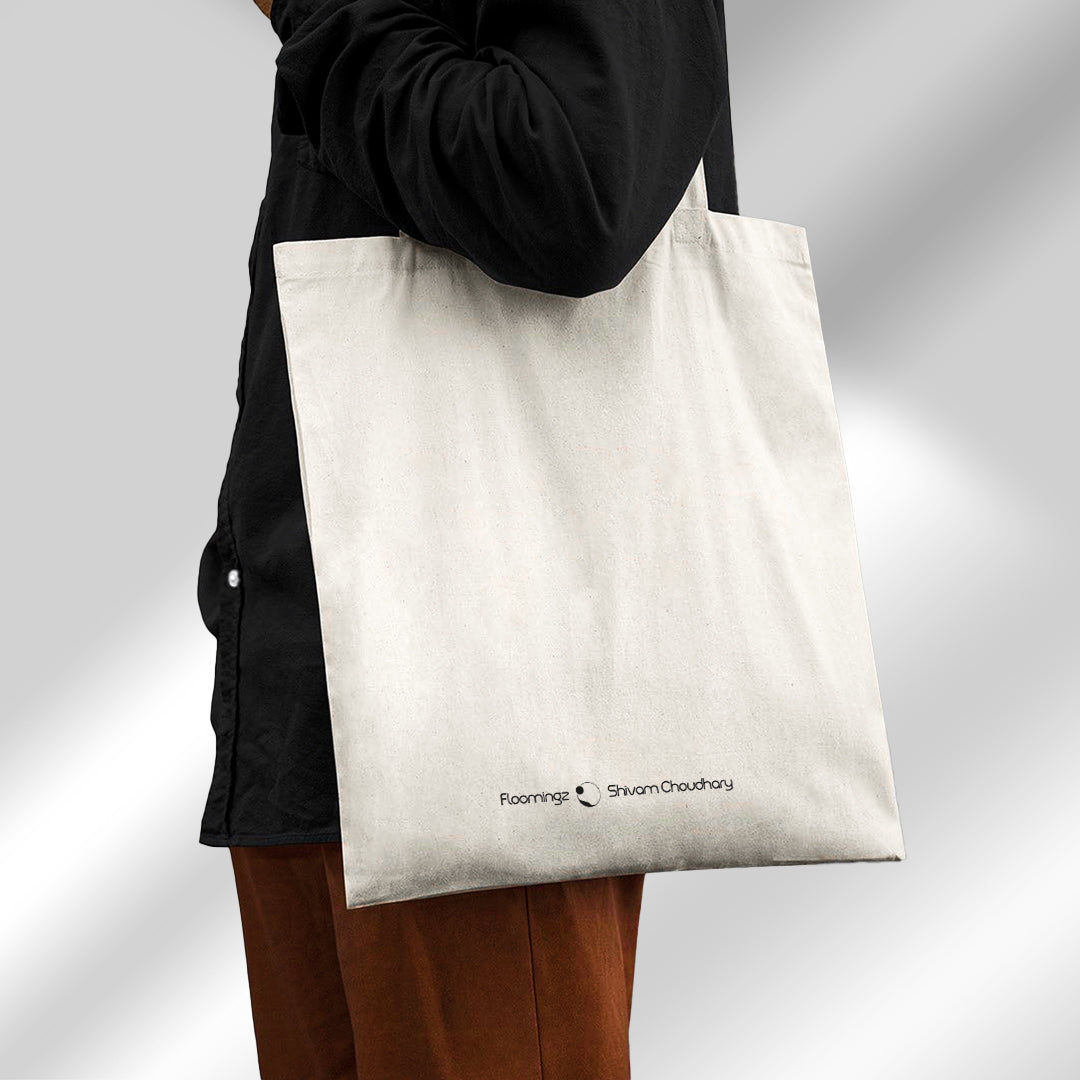 Bauhaus Cube - Beige Canvas Tote Bag with Modern Bauhaus Print