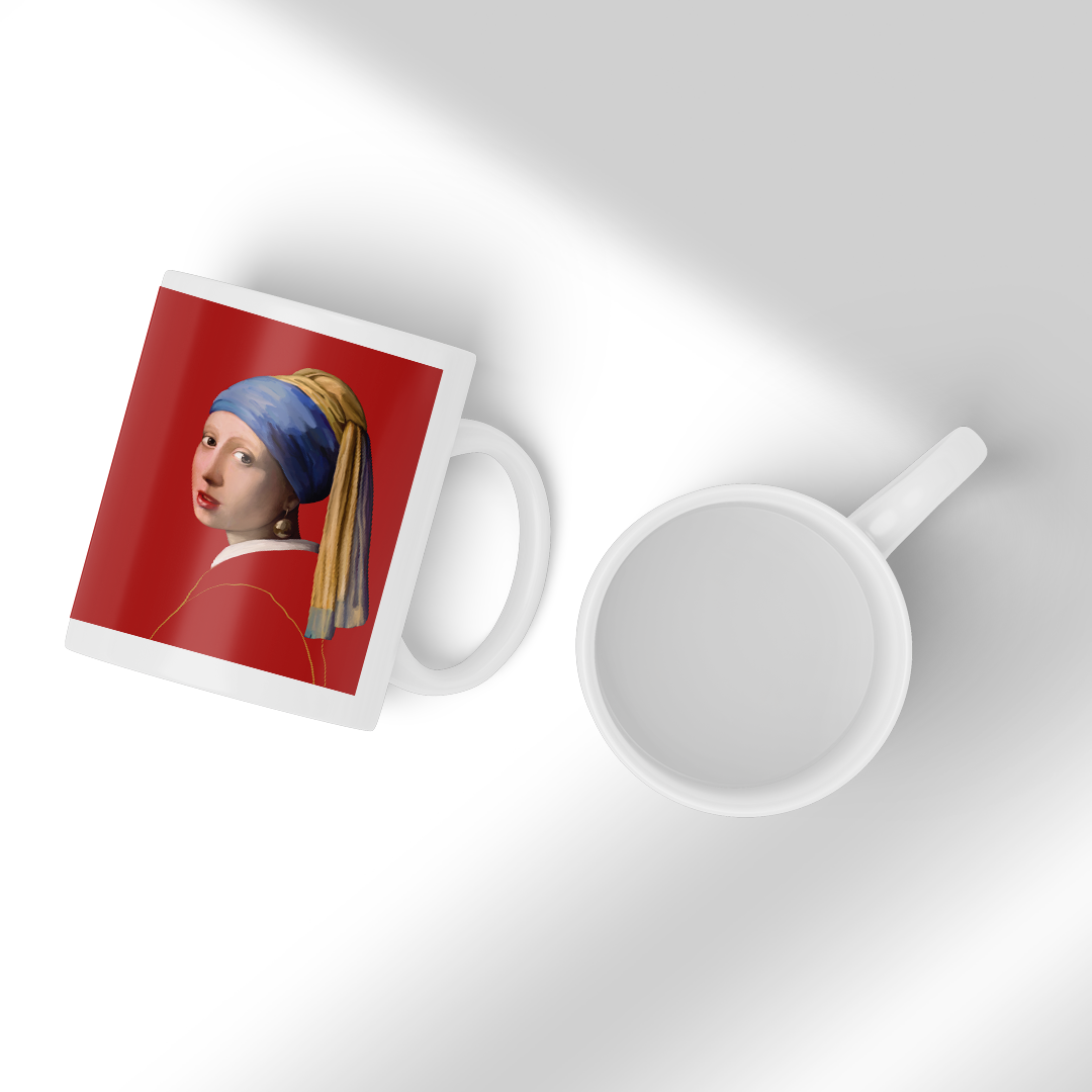 Pearl Earring - modern art mug