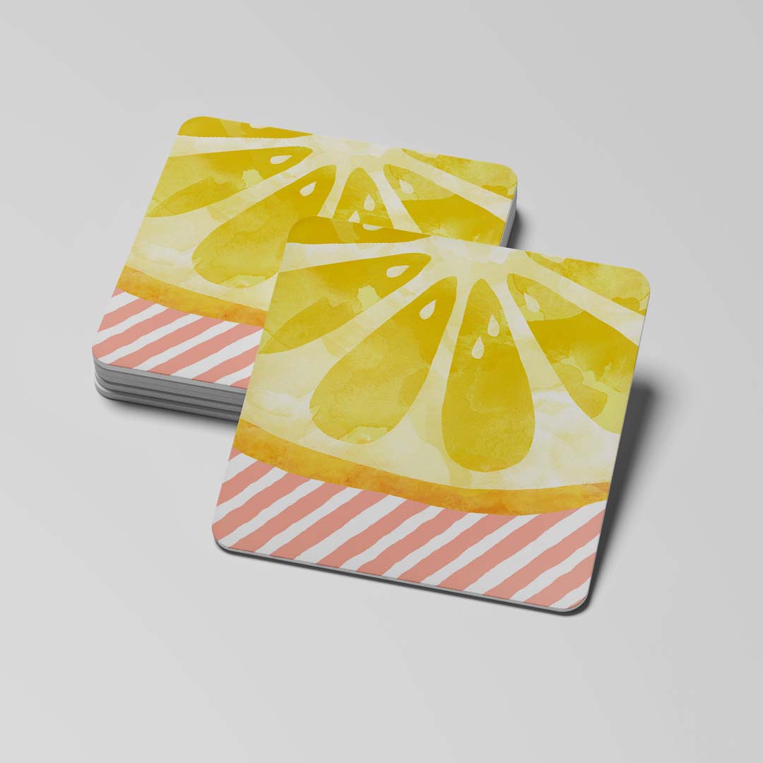 Lemon Abstract - round/reactangle coaster