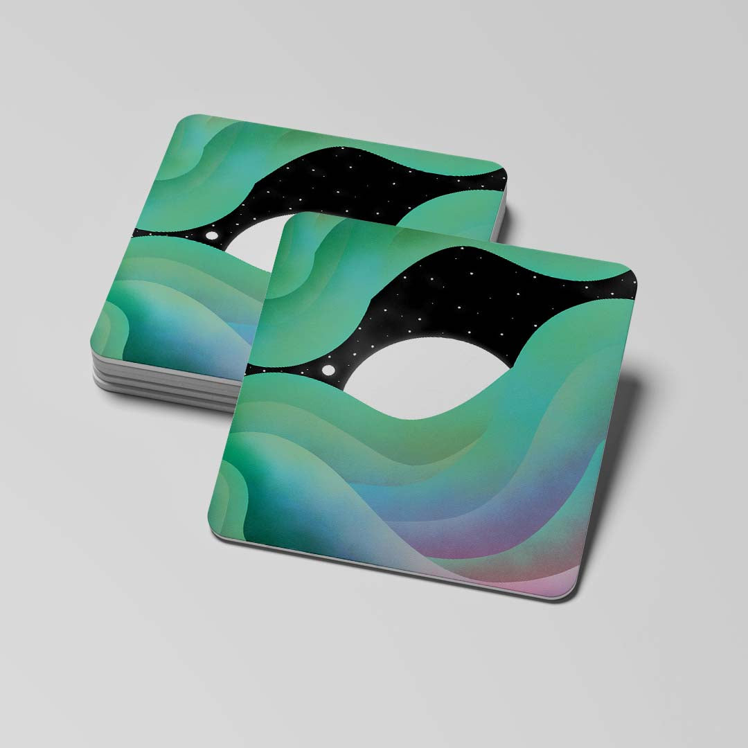 The Round Waves of the Night - round/reactangle coaster