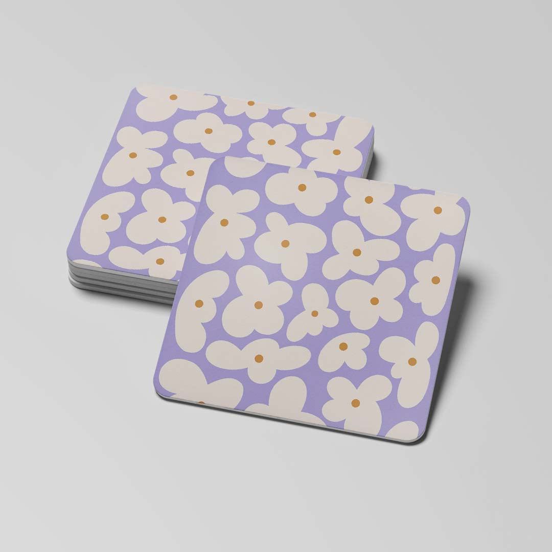 Retro Floral - round/reactangle coaster