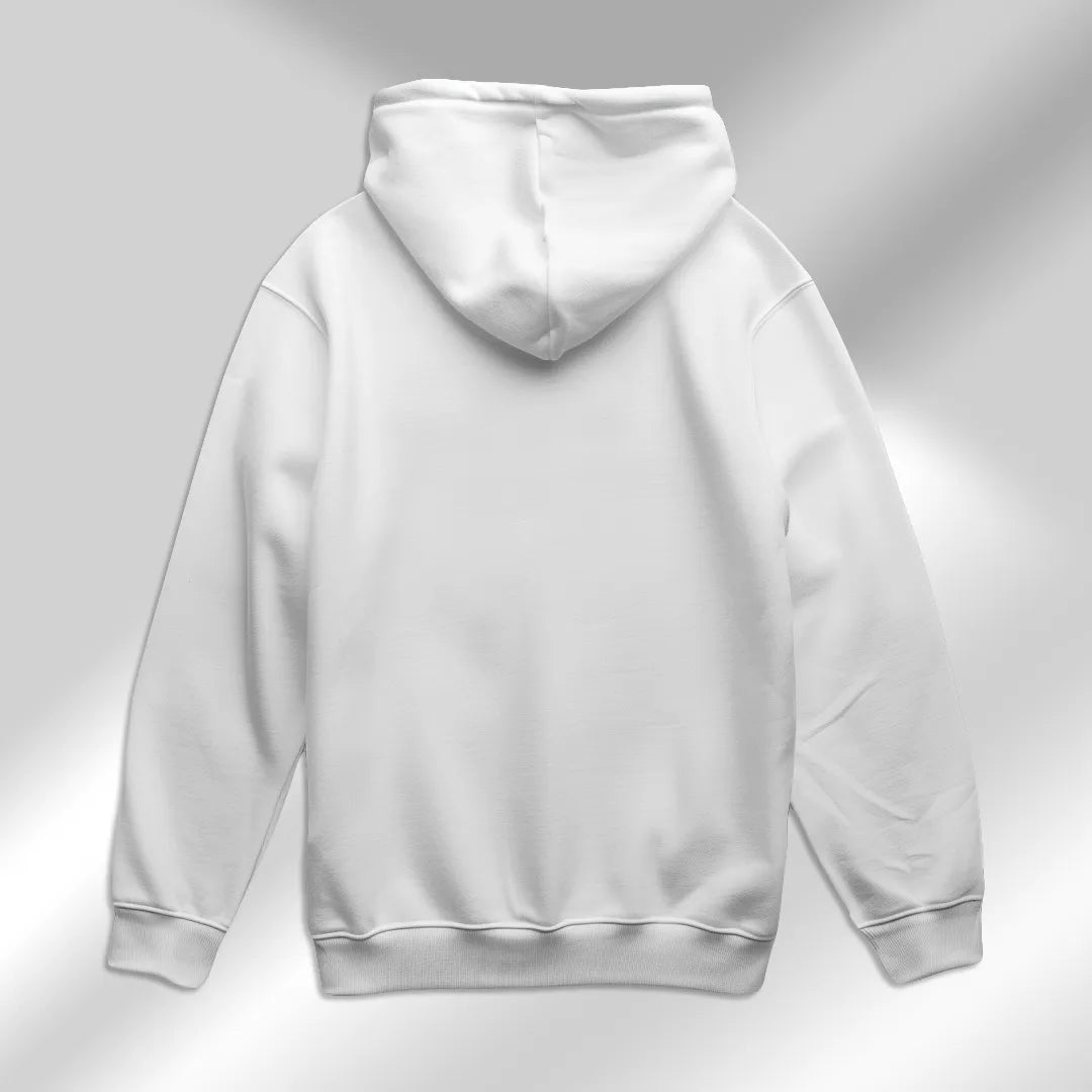 KEFFIYEH - Oversized Unisex White Hoodie with Front Embroidery