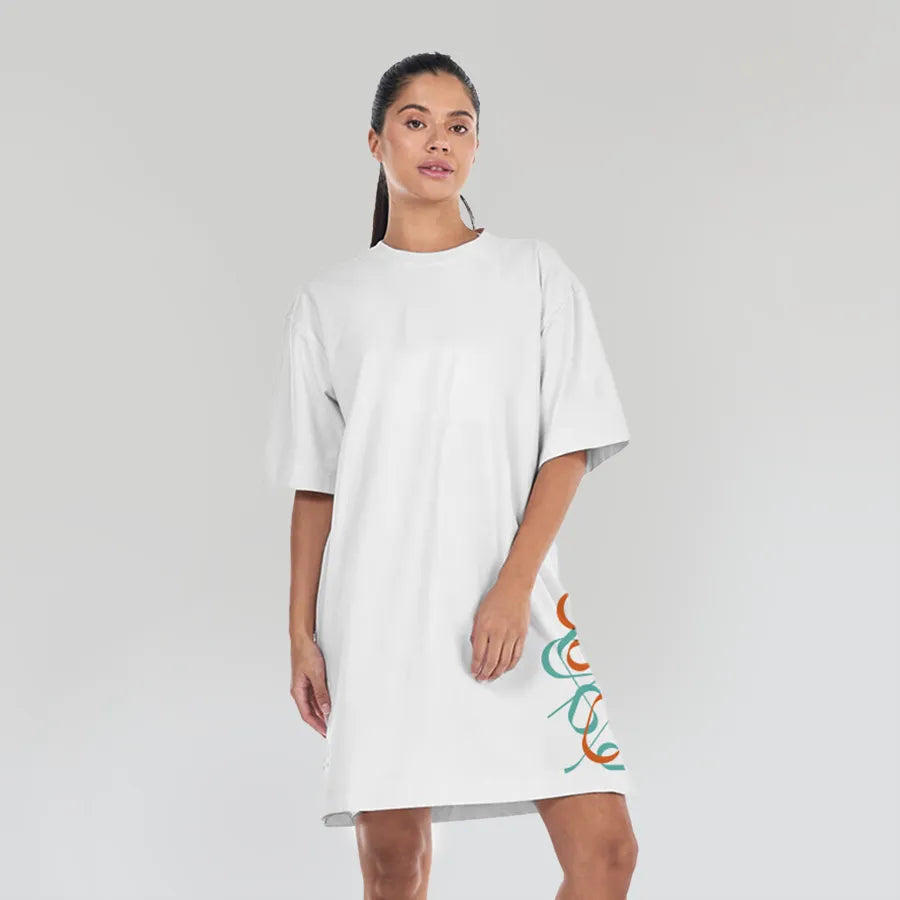 Mix Tape - Women’s Black T-Shirt Dress with Vintage Cassette Graphic Print – Retro Style