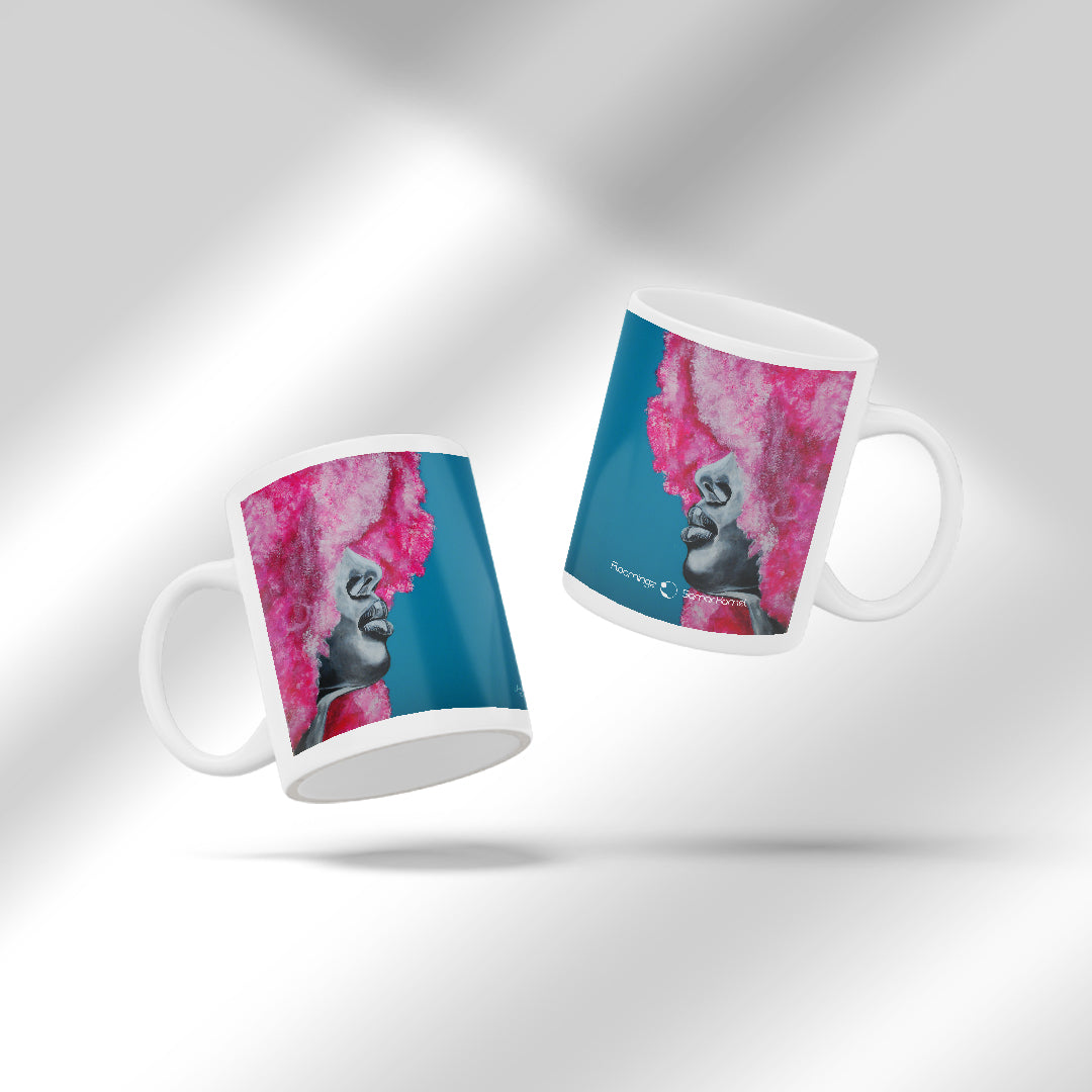 Pink Hair – pop art mug