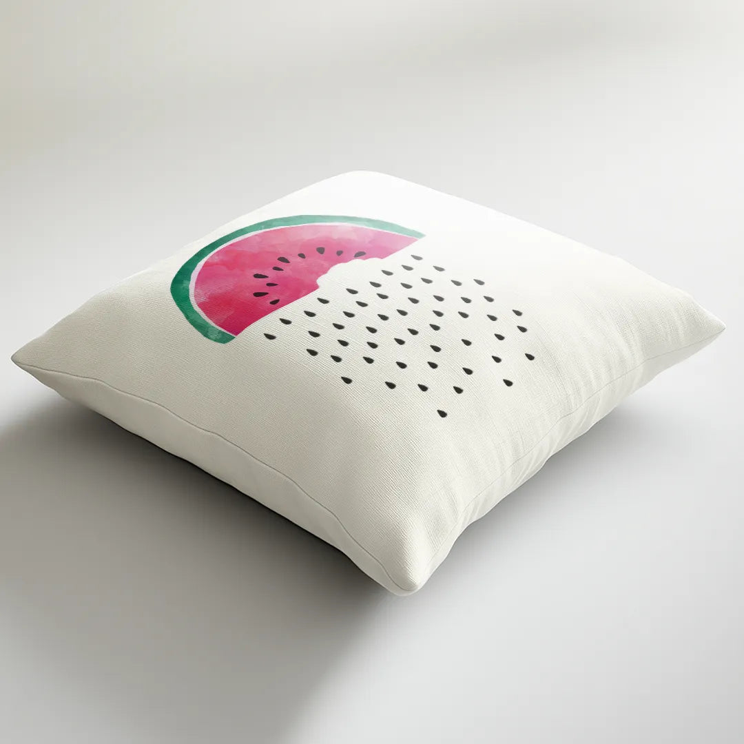 Watermelon Rain - White Cushion Cover with Watermelon Print