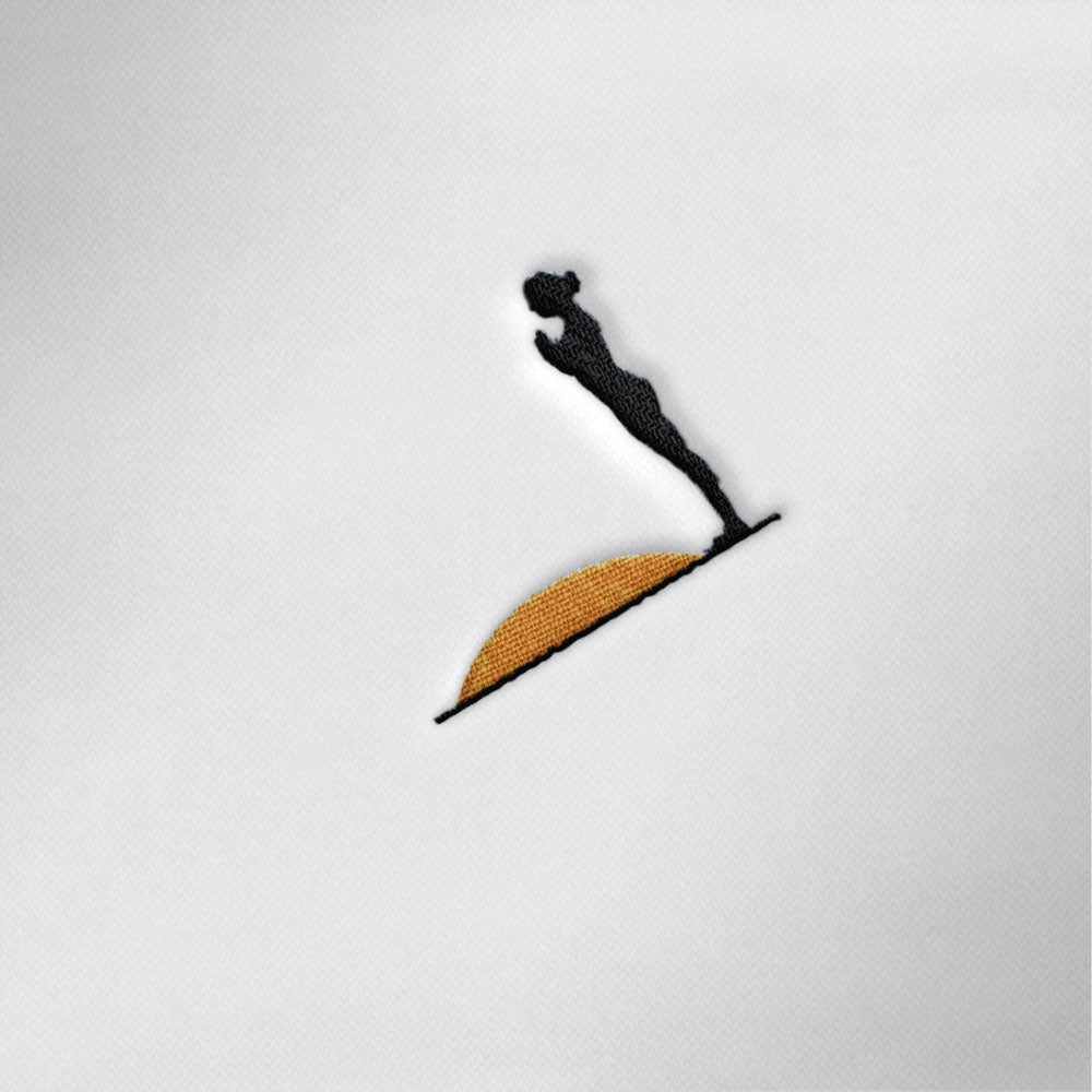 Yoga Sun - Women’s White T-Shirt Dress with Embroidery on Front & Sun-salutation Graphic Print on Back