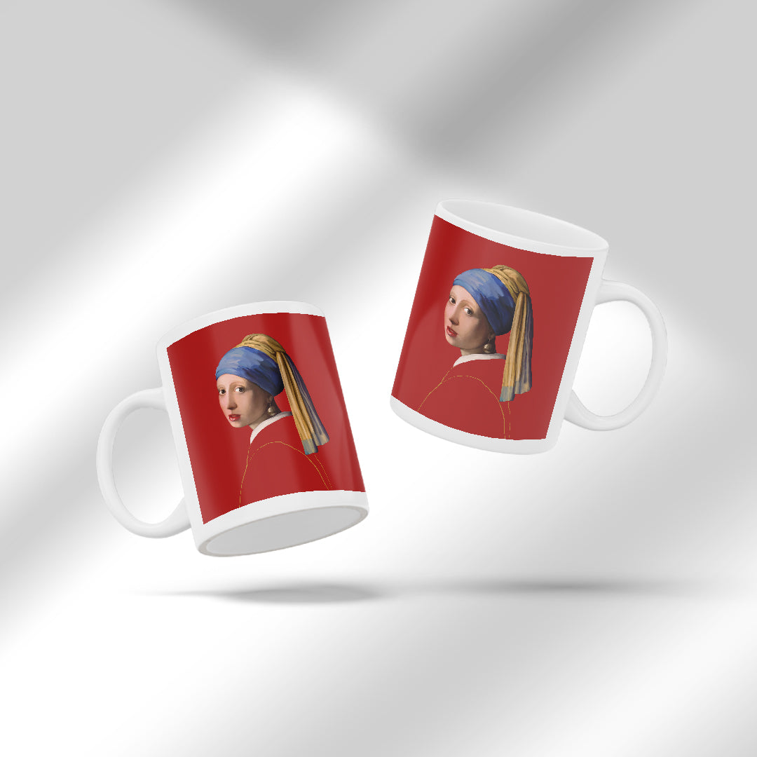 Pearl Earring - modern art mug