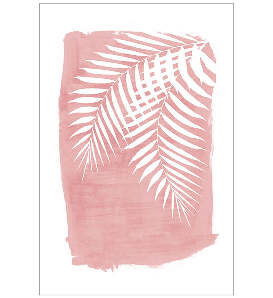 Palm Foliage On Pink