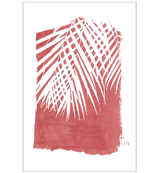 Palm Foliage On Red