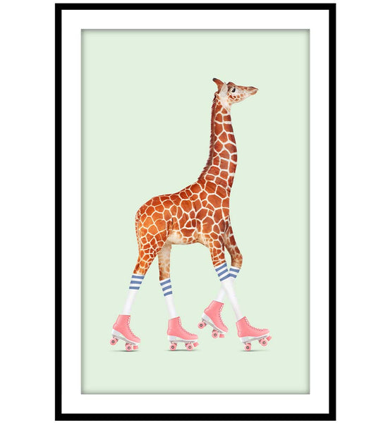 Rollerskating Giraffe